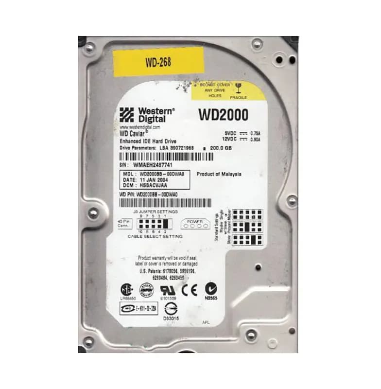 Western Digital WD2000BB-00DWA0 200GB IDE Ultra ATA/100 (ATA-6)