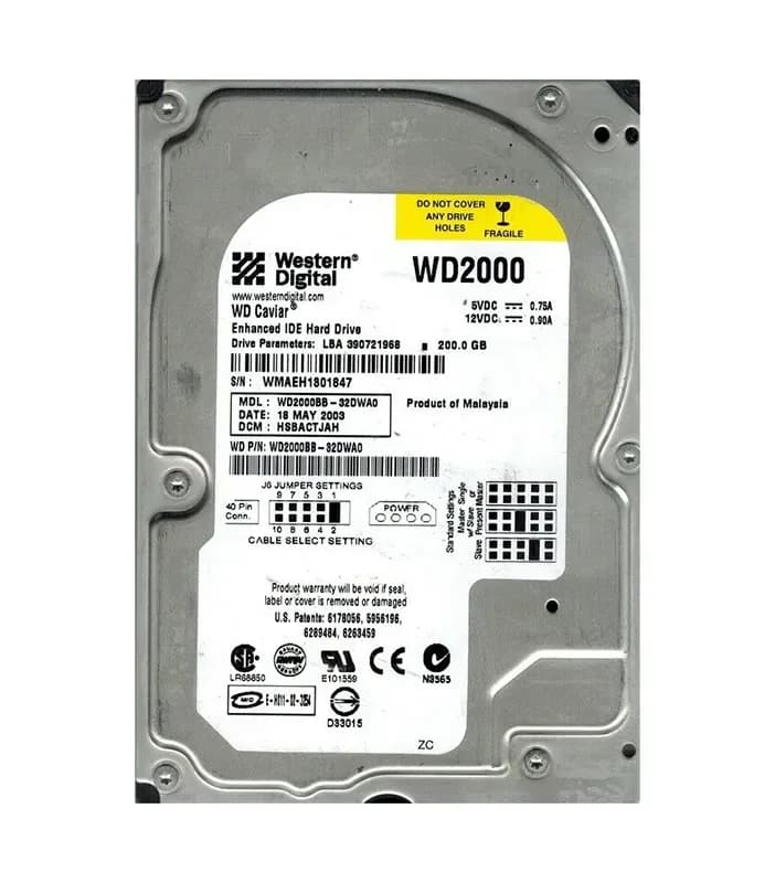 Western Digital WD2000BB-32DWA0 200GB IDE Ultra ATA/100 (ATA-6)