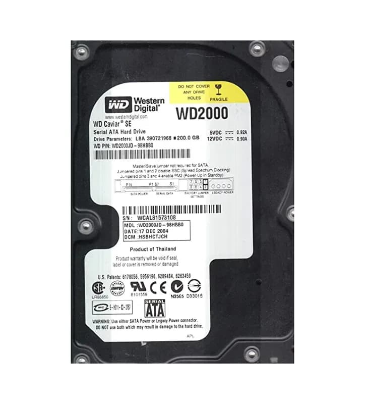 Western Digital WD2000JD-98HBB0 200GB 1.5Gb/s SATA