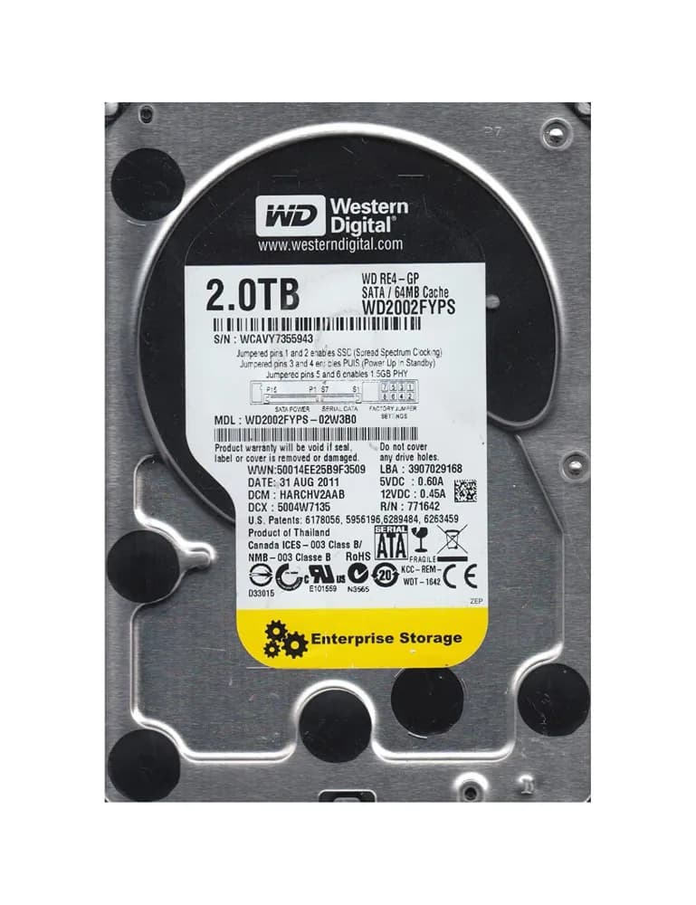 Western Digital WD2002FYPS-02W3B0 2TB 3Gb/s SATA