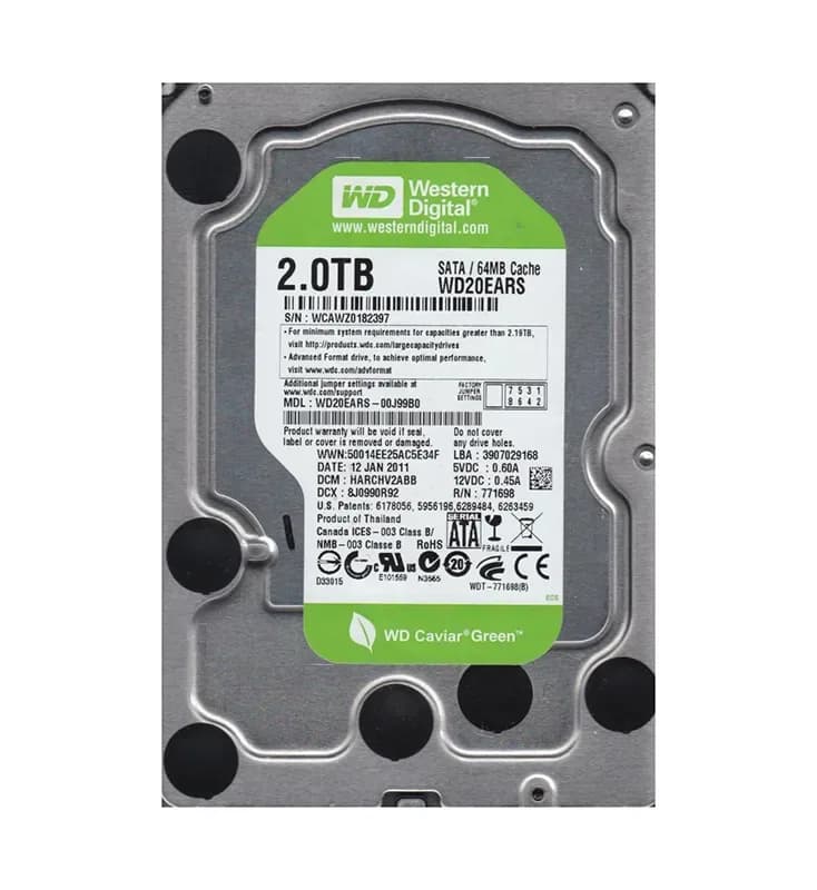 Western Digital WD20EARS-00J99B0 2TB 3Gb/s SATA