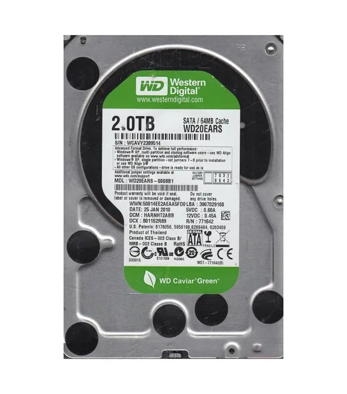 Western Digital WD20EARS-00S8B1 2TB 3Gb/s SATA