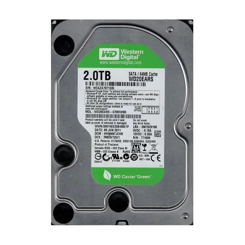Western Digital WD20EARS-07MVWB0 2TB 3Gb/s SATA