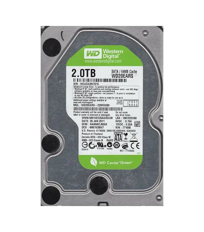Western Digital WD20EARS-22MVWB0 2TB 3Gb/s SATA