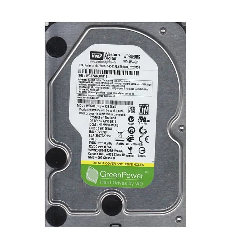 Western Digital WD20EURS-73S48Y0 2TB 3Gb/s SATA