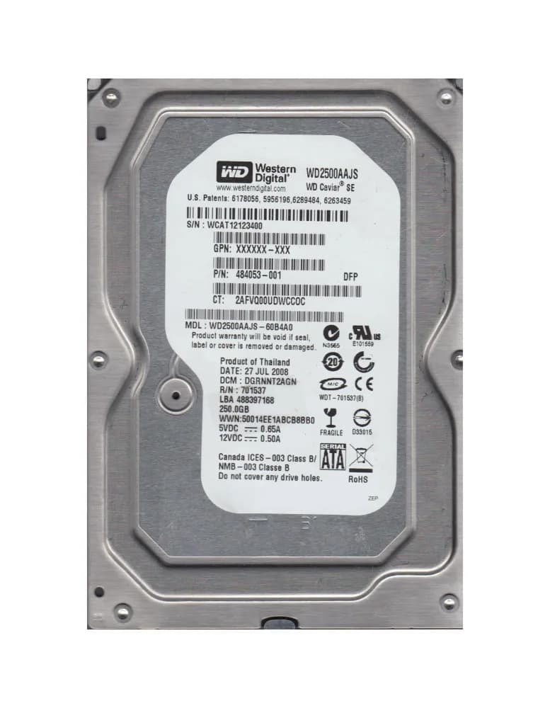 Western Digital WD2500AAJS-60B4A0 250GB 3Gb/s SATA