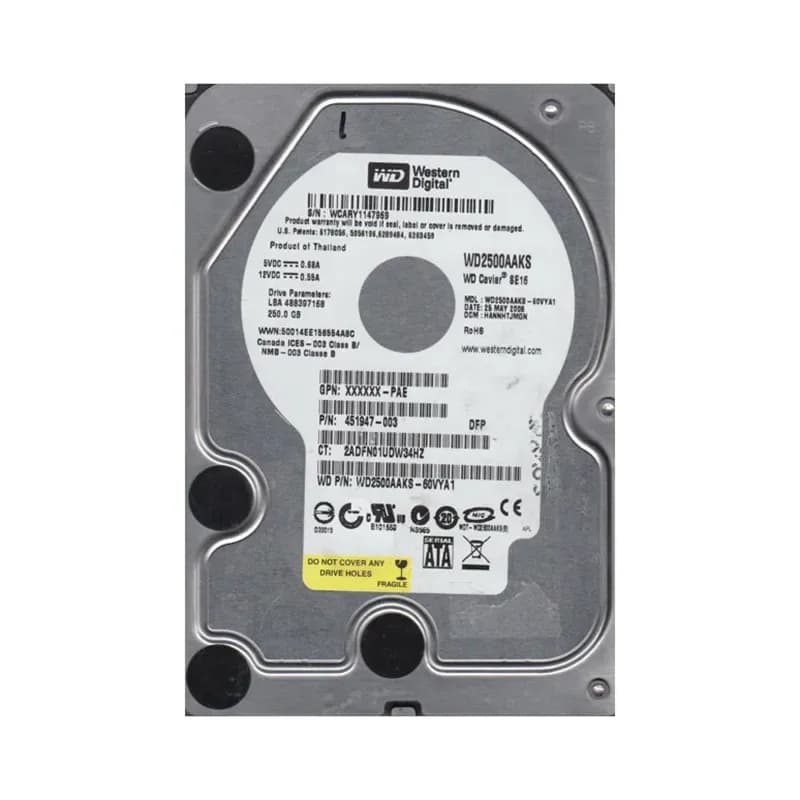 Western Digital WD2500AAKS-60VYA1 250GB 3Gb/s SATA