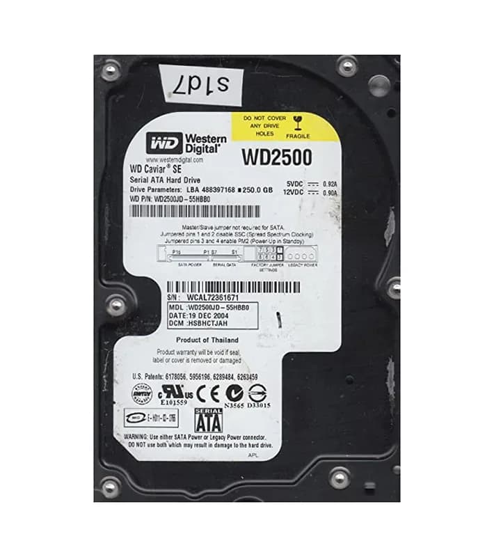 Western Digital WD2500JD-55HBB0 250GB 1.5Gb/s SATA