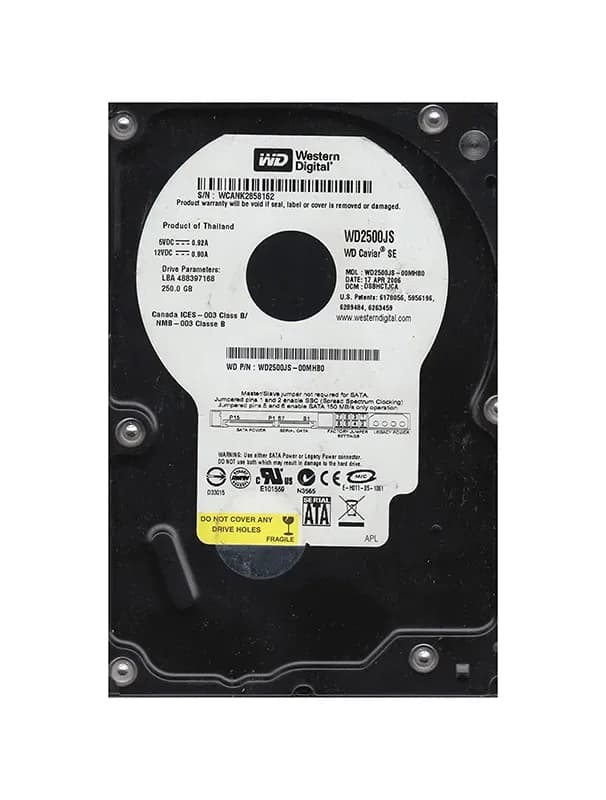 Western Digital WD2500JS-00MHB0 250GB 3Gb/s SATA