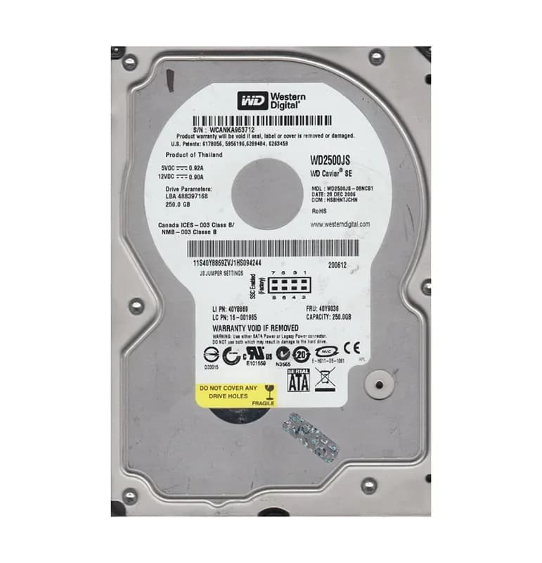 Western Digital WD2500JS-08NCB1 250GB 3Gb/s SATA