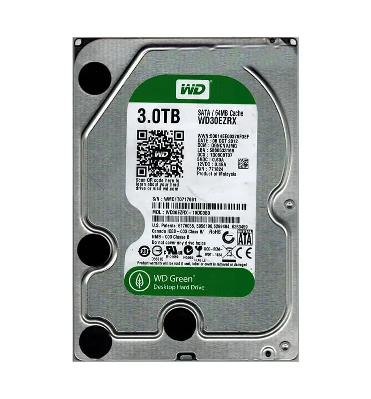 Western Digital WD30EZRX-19DC0B0 3TB 6Gb/s SATA