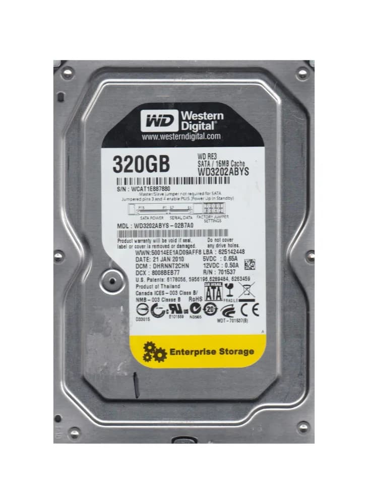 Western Digital WD3202ABYS-02B7A0 320GB 3Gb/s SATA