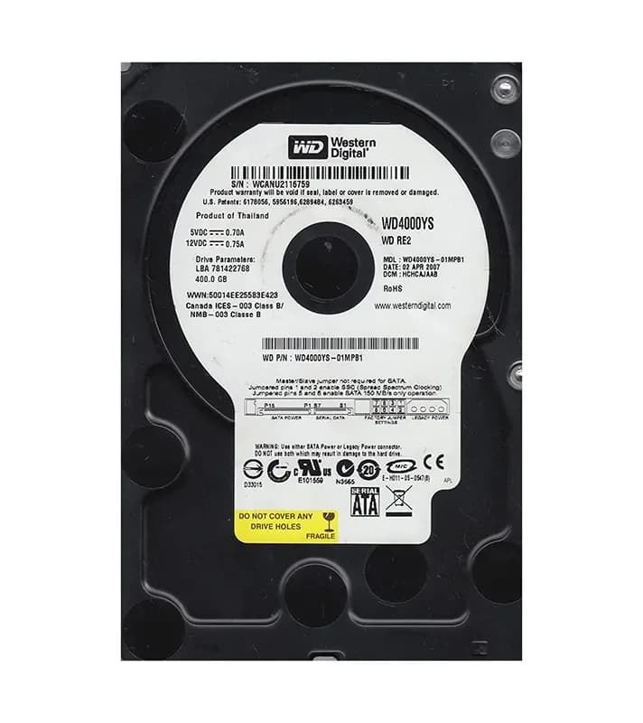 Western Digital WD4000YS-01MPB1 400GB 3Gb/s SATA