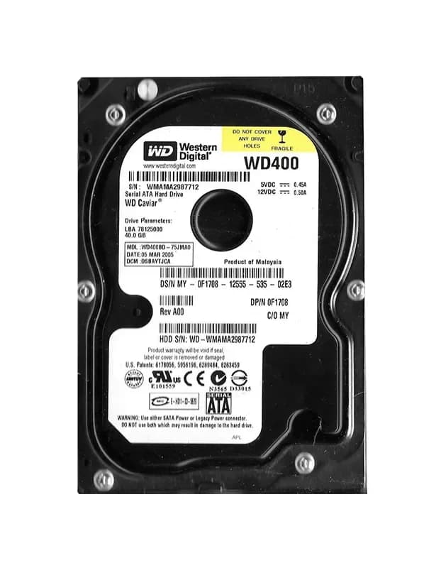 Western Digital WD400BD-75JMA0 40GB 1.5Gb/s SATA