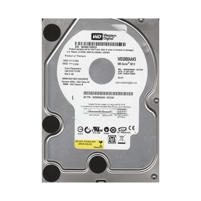 Western Digital WD5000AAKS-00YGA0 500GB 3Gb/s SATA
