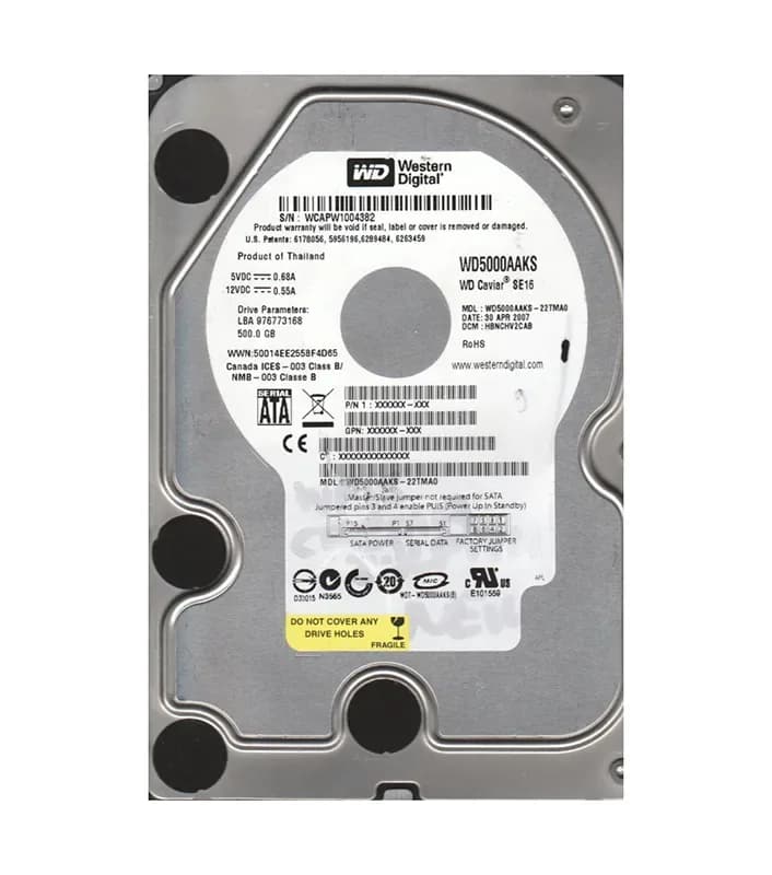 Western Digital WD5000AAKS-22TMA0 500GB 3Gb/s SATA
