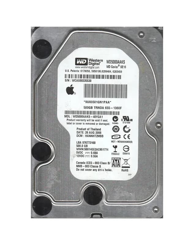 Western Digital WD5000AAKS-40YGA1 500GB 3Gb/s SATA