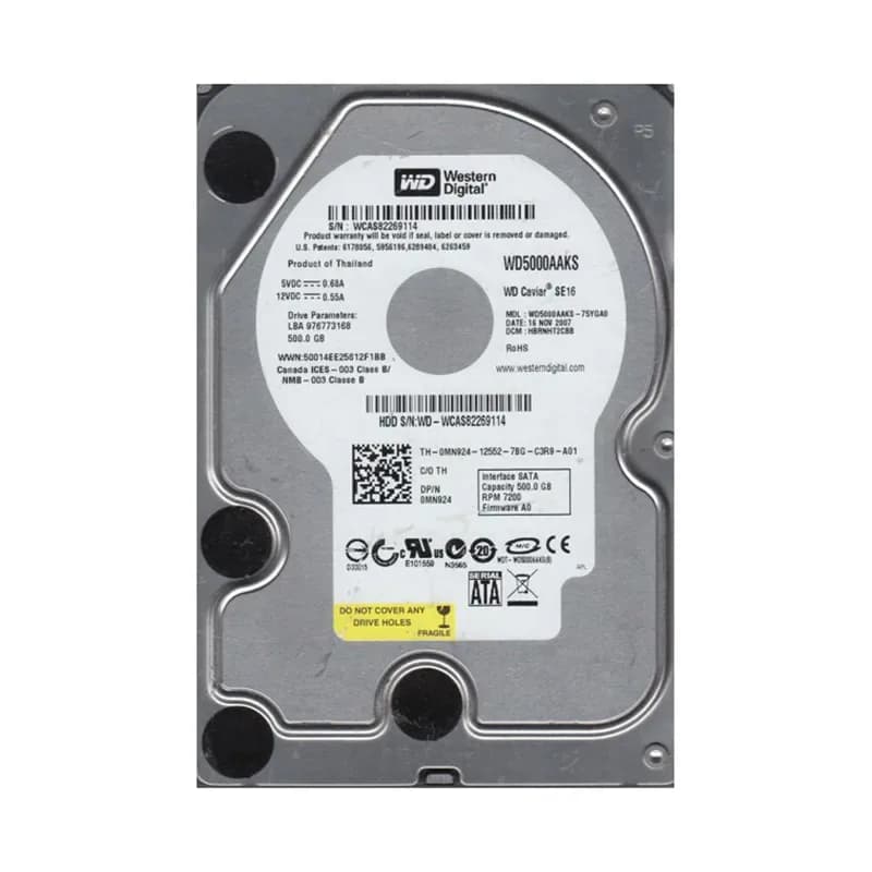 Western Digital WD5000AAKS-75YGA0 500GB 3Gb/s SATA