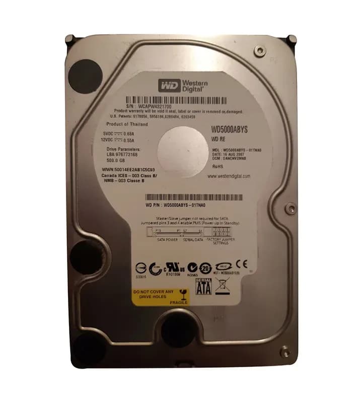 Western Digital WD5000ABYS-01TNA0 500GB 3Gb/s SATA