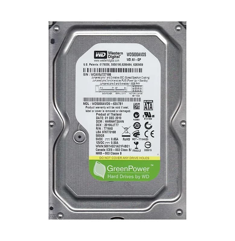 Western Digital WD5000AVDS-63U7B1 500GB 3Gb/s SATA