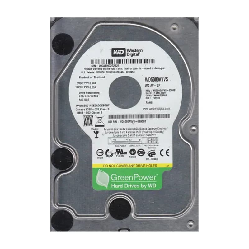 Western Digital WD5000AVVS-63H0B1 500GB 3Gb/s SATA