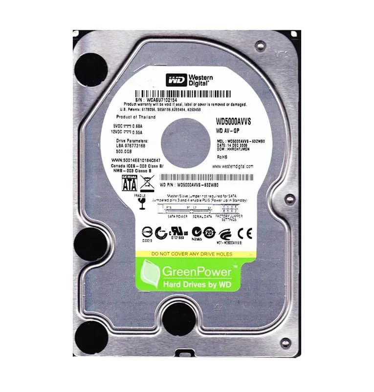Western Digital WD5000AVVS-63ZWB0 500GB 3Gb/s SATA