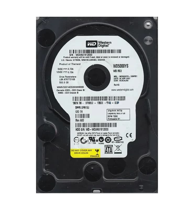 Western Digital WD5000YS-18MPB1 500GB 3Gb/s SATA