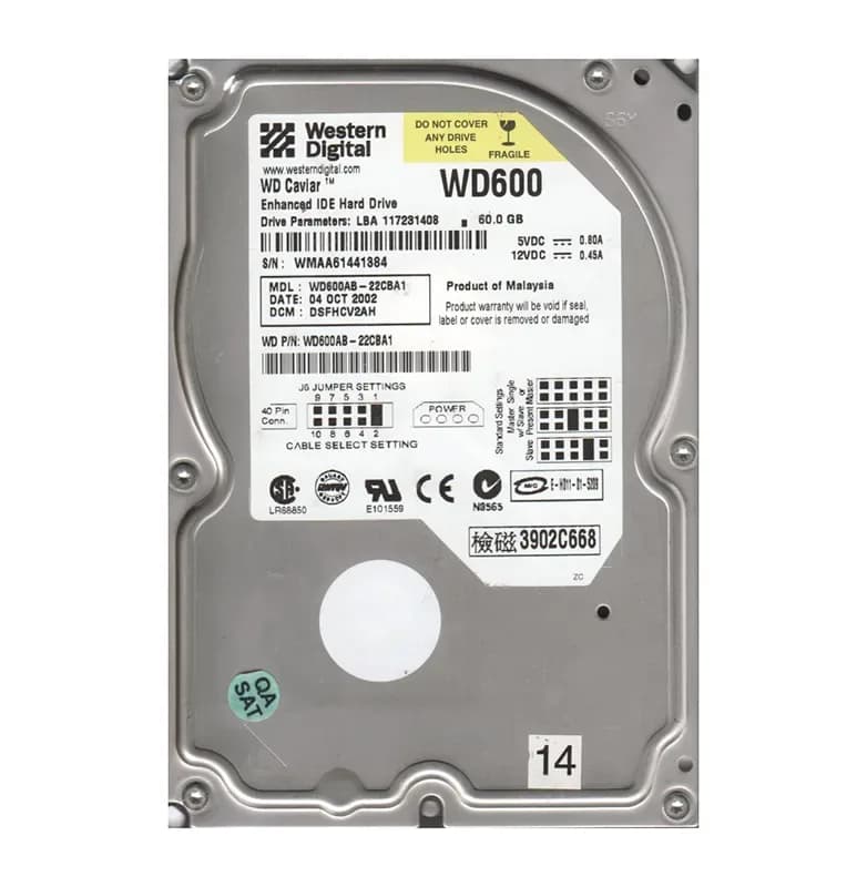 Western Digital WD600AB-22CBA1 60GB