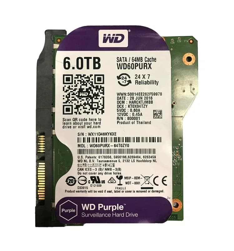 Western Digital WD60PURX-64T0ZY0 6TB 6Gb/s SATA