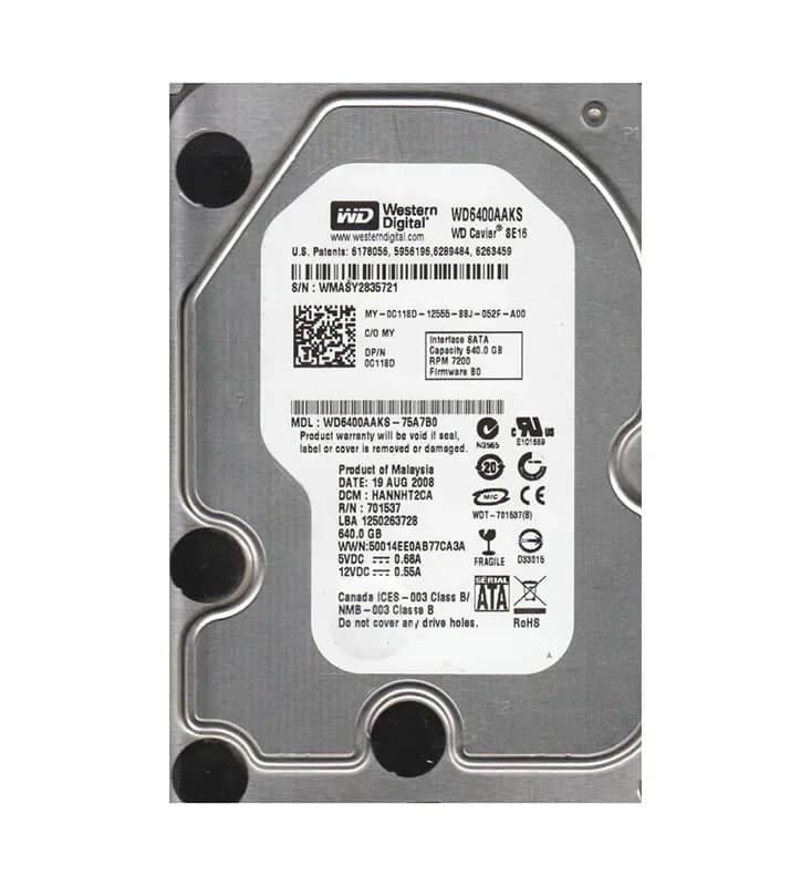 Western Digital WD6400AAKS-75A7B0 640GB 3Gb/s SATA