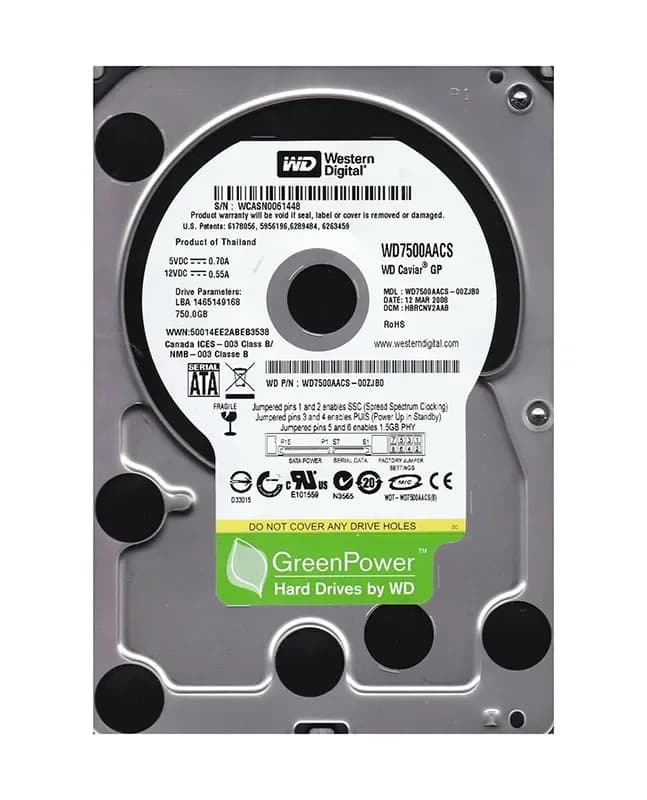 Western Digital WD7500AACS-00ZJB0 750GB 3Gb/s SATA