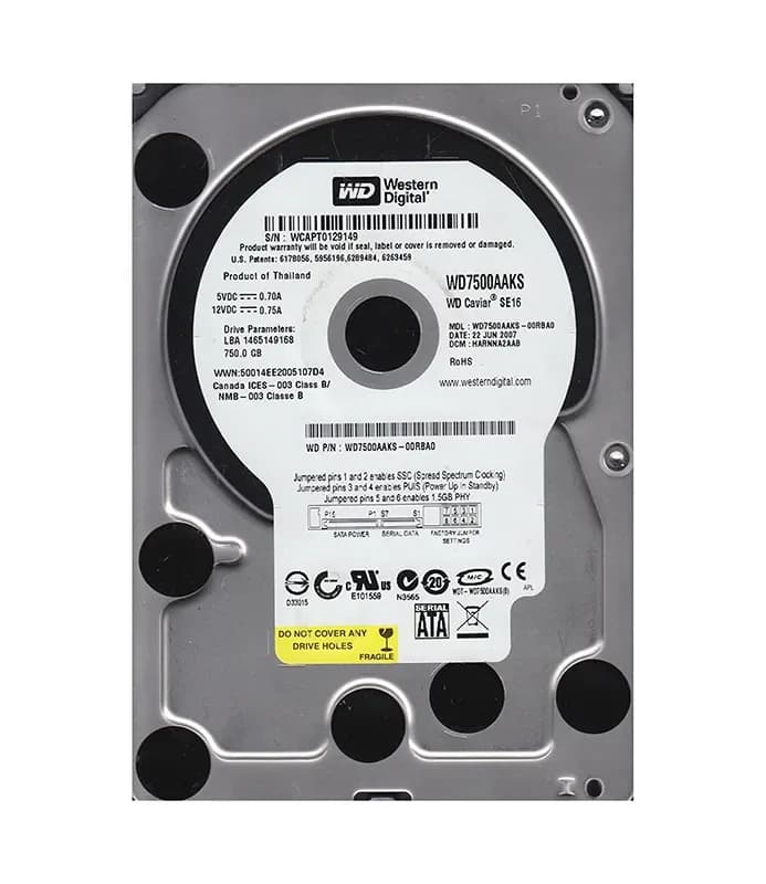 Western Digital WD7500AAKS-00RBA0 750GB 3Gb/s SATA