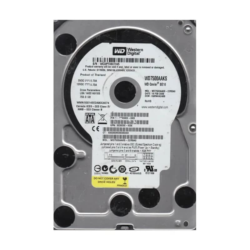 Western Digital WD7500AAKS-22RBA0 750GB 3Gb/s SATA