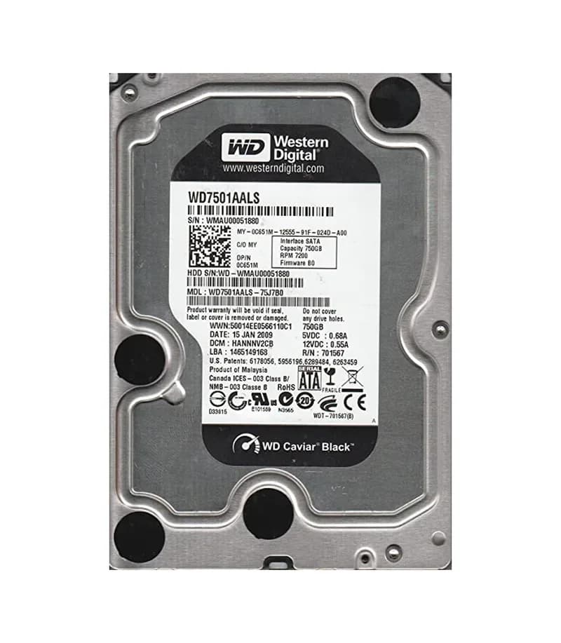 Western Digital WD7501AALS-75J7B0 750GB 3Gb/s SATA