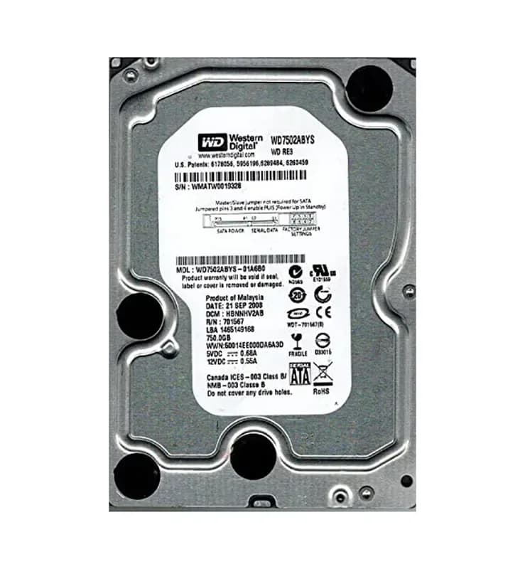 Western Digital WD7502ABYS-01A6B0 750GB 3Gb/s SATA
