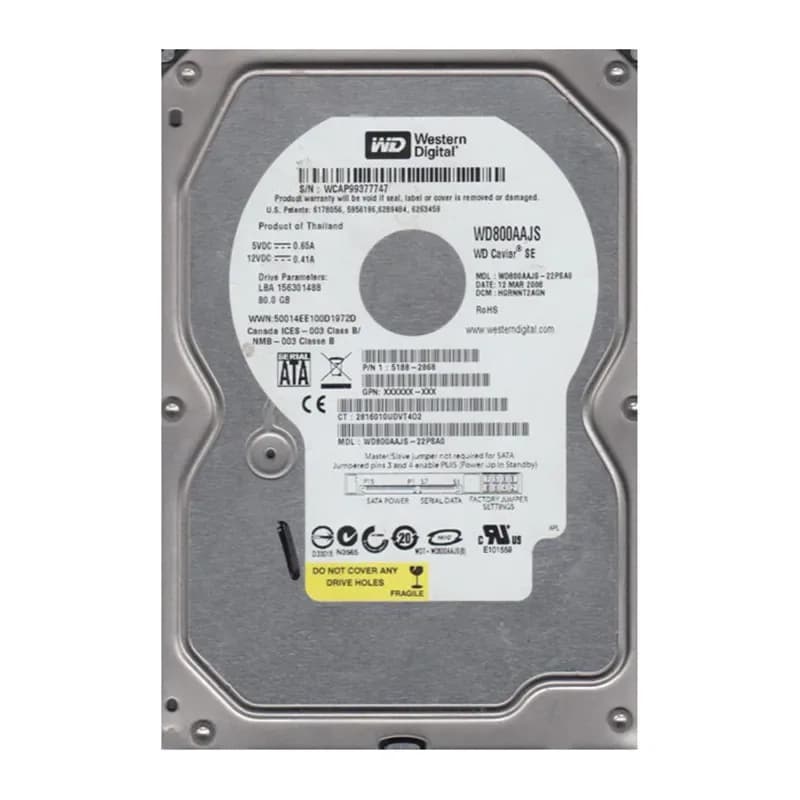 Western Digital WD800AAJS-22PSA0 80GB 3Gb/s SATA