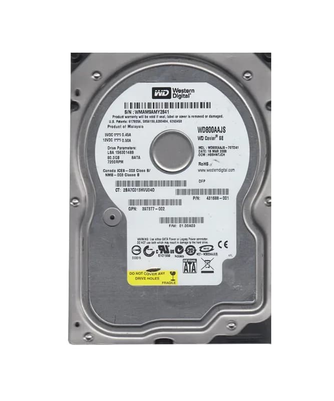 Western Digital WD800AAJS-70TDA1 80GB 3Gb/s SATA