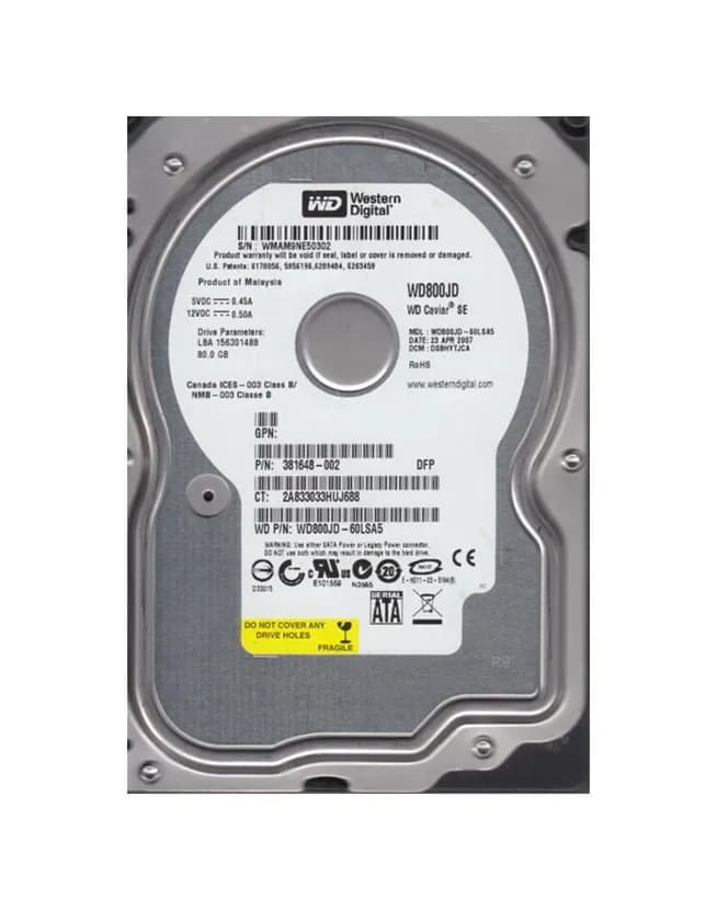 Western Digital WD800JD-60LSA5 80GB 1.5Gb/s SATA