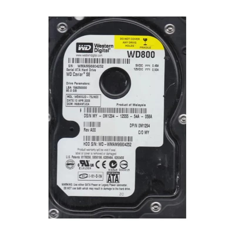 Western Digital WD800JD-75JNC0 80GB 1.5Gb/s SATA