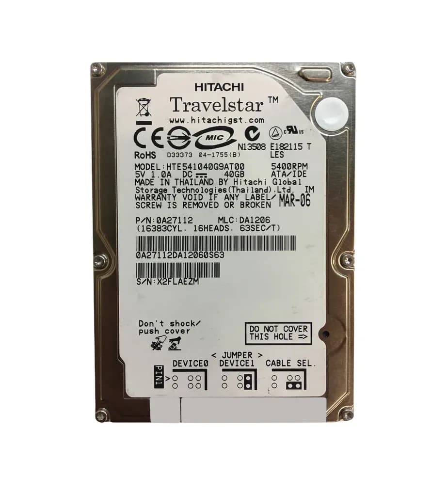 Hitachi HTE541040G9AT00 40GB IDE Ultra ATA/100 (ATA-6)