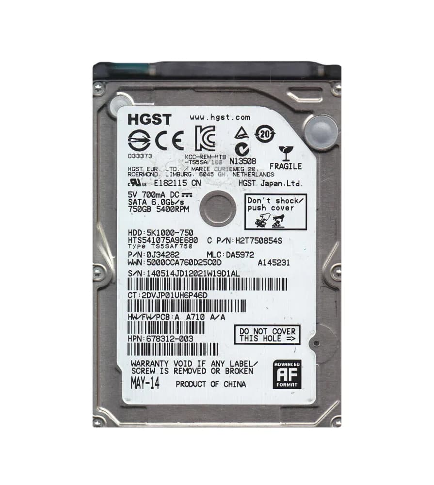 HGST HTS541075A9E680 750GB 6Gb/s SATA