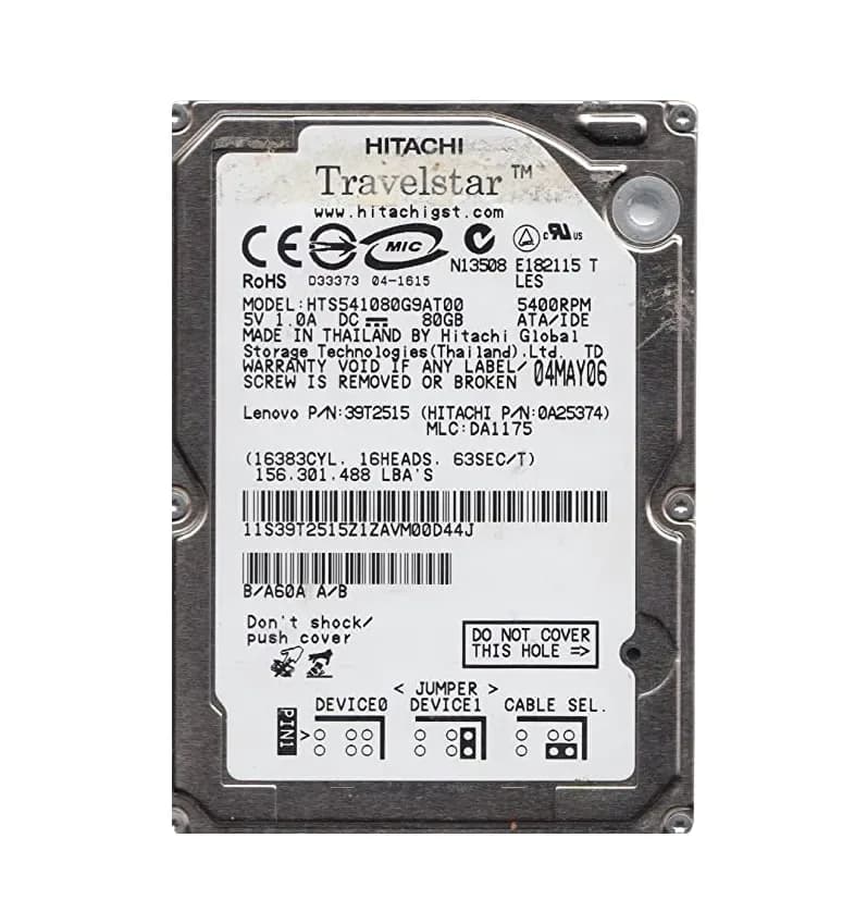 Hitachi HTS541080G9AT00 80GB IDE Ultra ATA/100 (ATA-6)