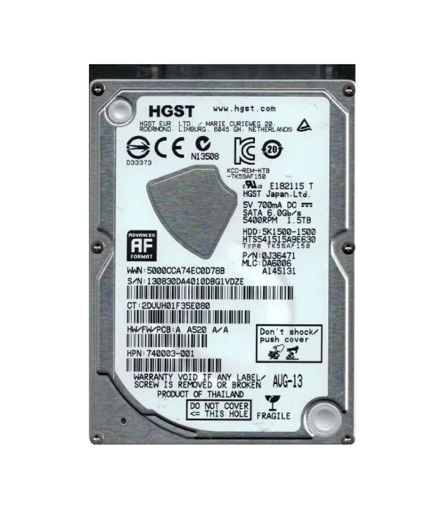 Hitachi HTS541515A9E630 1.5TB 6Gb/s SATA