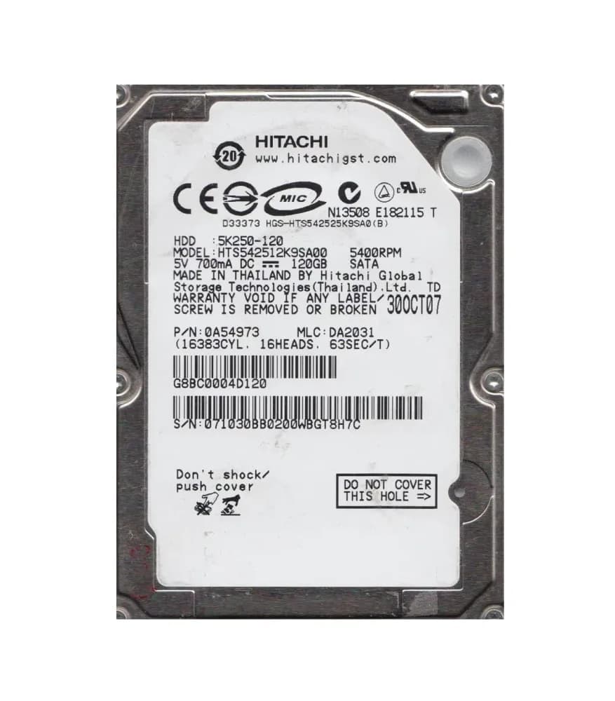 Hitachi HTS542512K9SA00 120GB 1.5Gb/s SATA