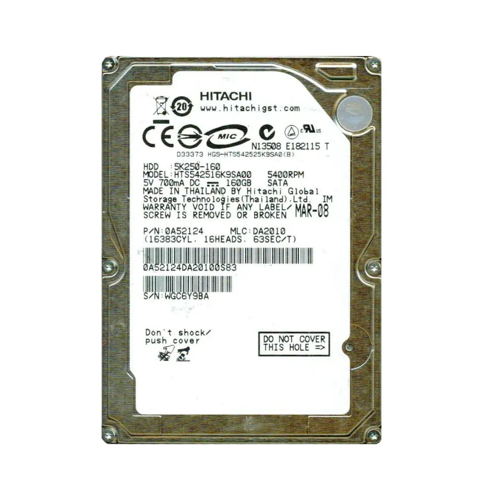 Hitachi HTS542516K9SA00 160GB 1.5Gb/s SATA