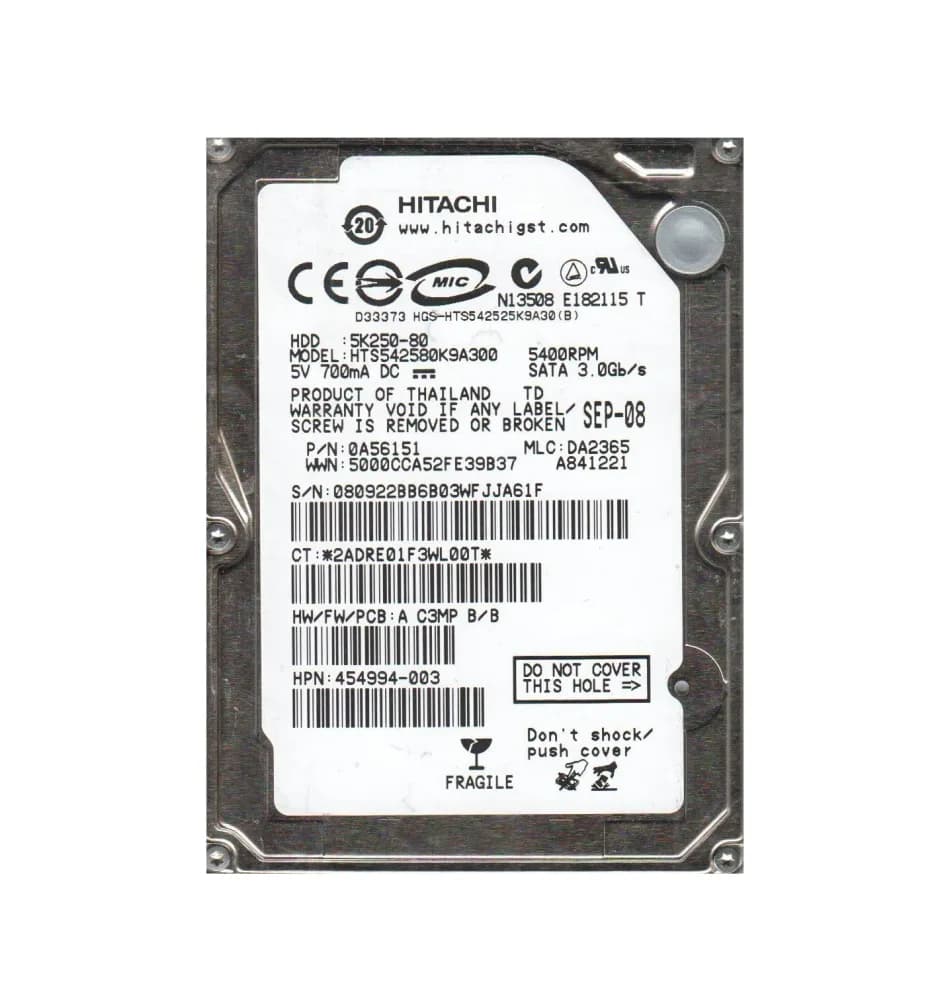 Hitachi HTS542580K9A300 80GB 3Gb/s SATA