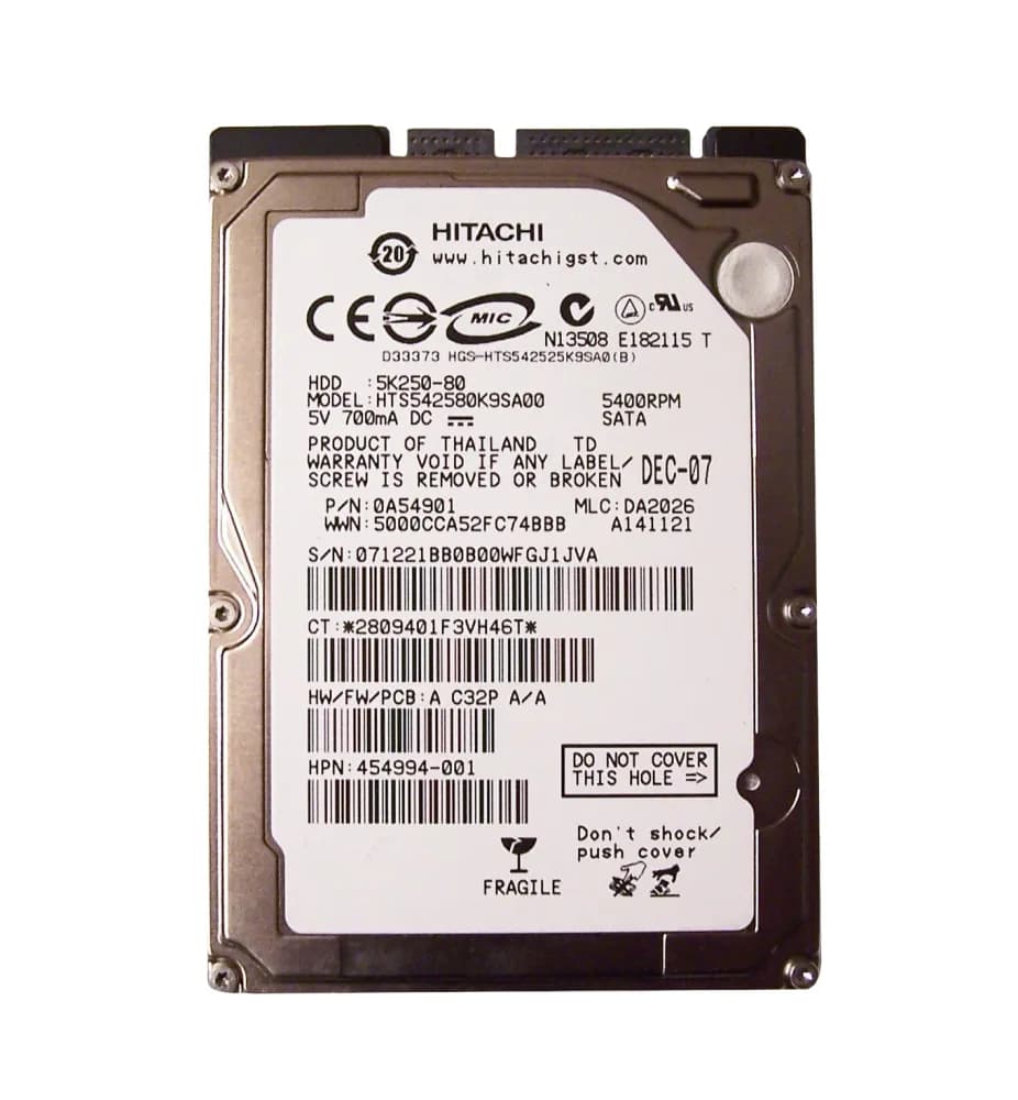 Hitachi HTS542580K9SA00 80GB 1.5Gb/s SATA