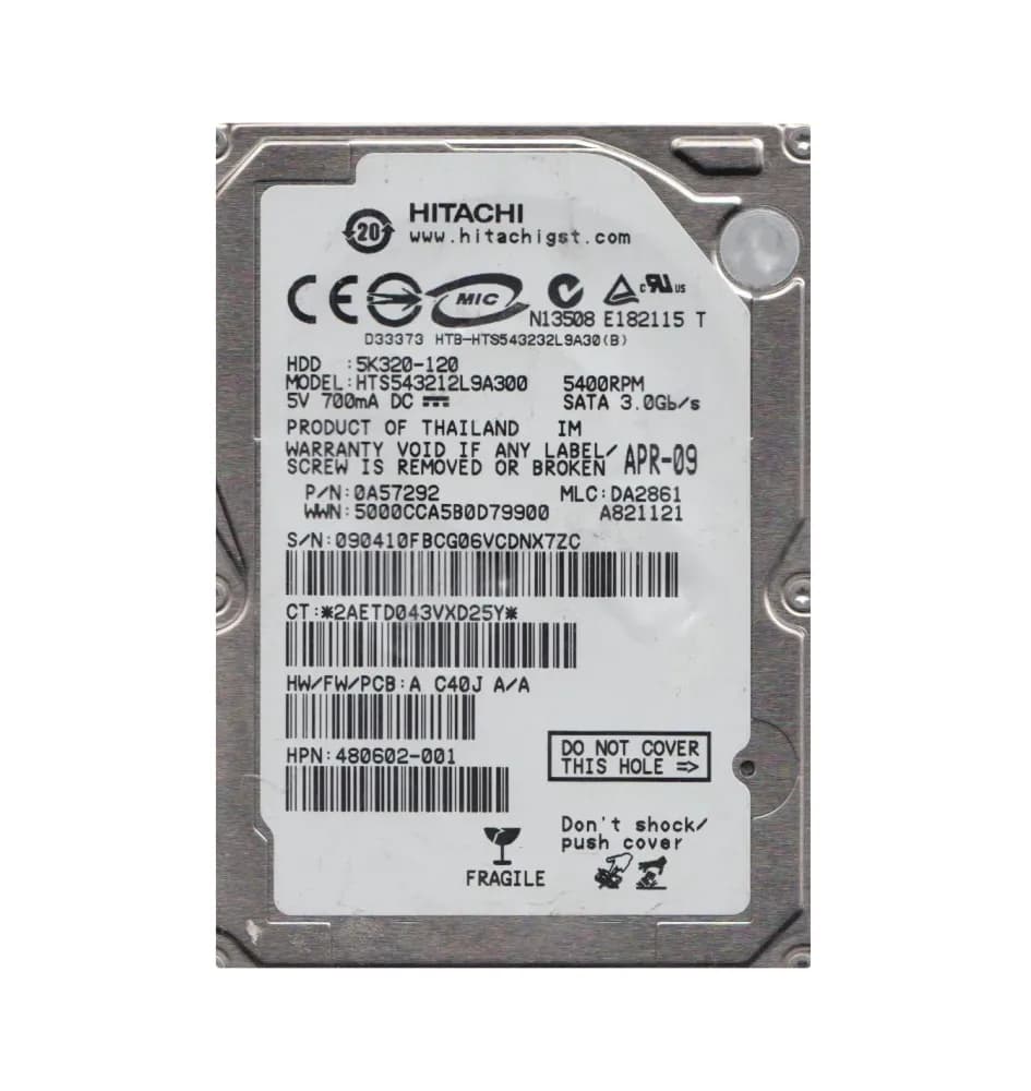 Hitachi HTS543212L9A300 120GB 3Gb/s SATA