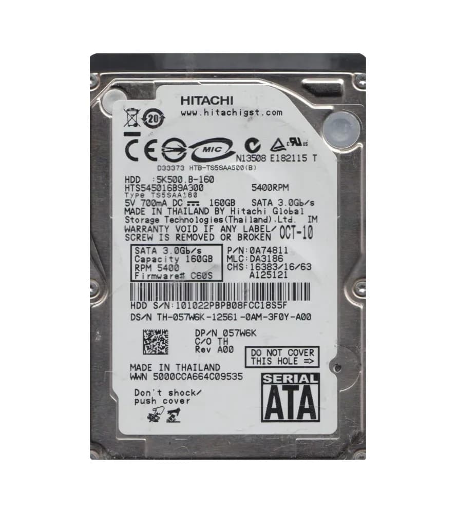 Hitachi HTS545016B9A300 160GB 3Gb/s SATA