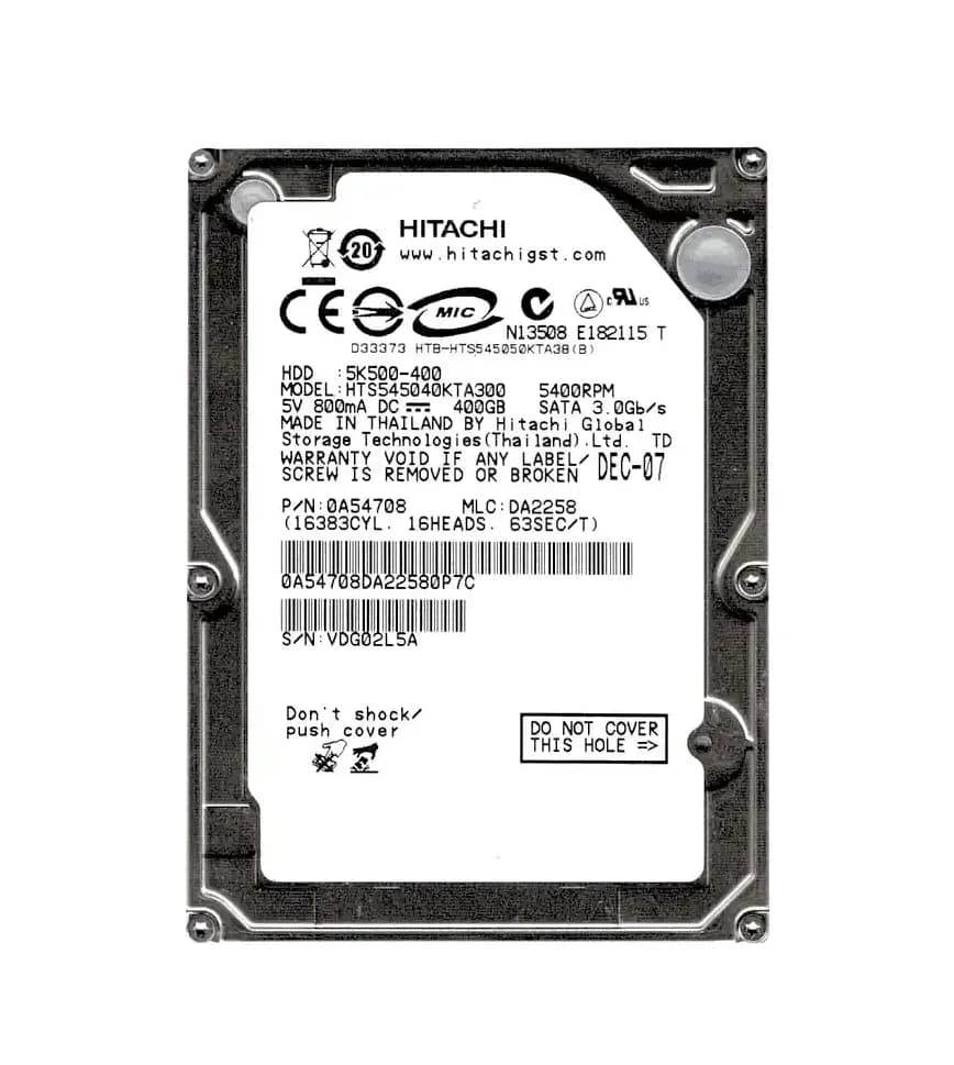 Hitachi HTS545040KTA300 400GB 3Gb/s SATA